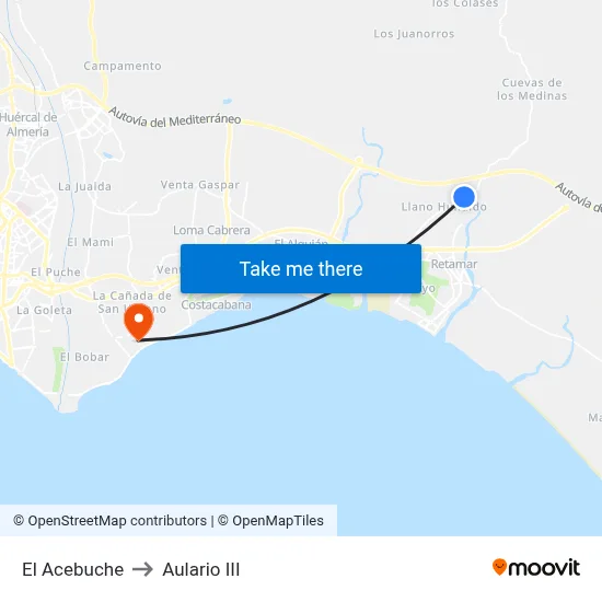 El Acebuche to Aulario III map