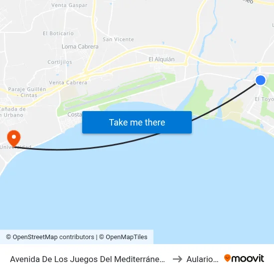 Avenida De Los Juegos Del Mediterráneo, 37 to Aulario III map