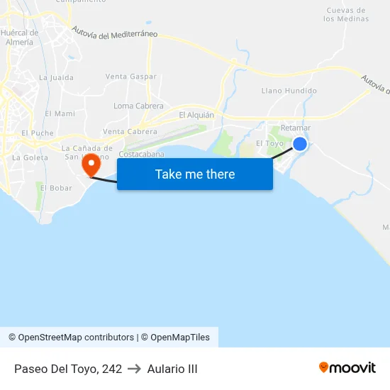 Paseo Del Toyo, 242 to Aulario III map