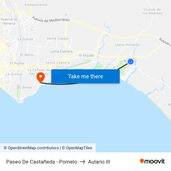 Paseo De Castañeda - Pomelo to Aulario III map
