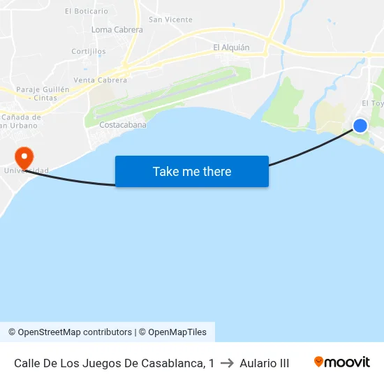 Calle De Los Juegos De Casablanca, 1 to Aulario III map