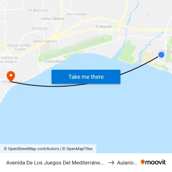 Avenida De Los Juegos Del Mediterráneo, 12 to Aulario III map