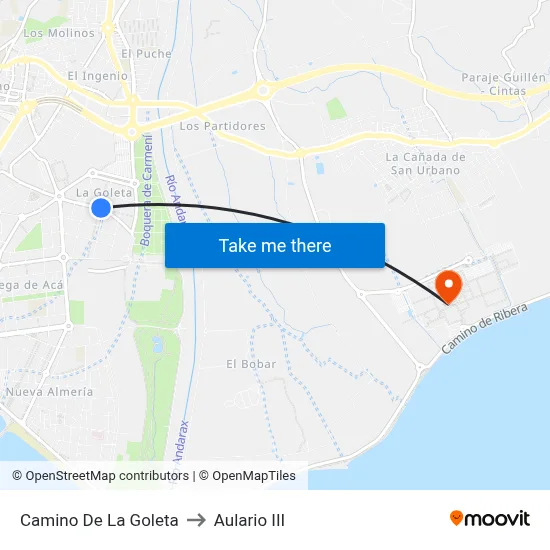 Camino De La Goleta to Aulario III map