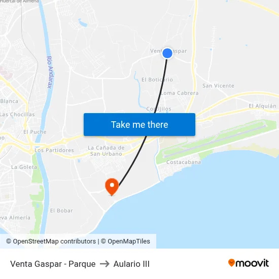 Venta Gaspar - Parque to Aulario III map