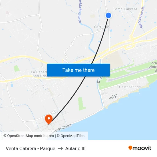 Venta Cabrera - Parque to Aulario III map