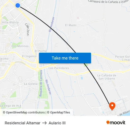 Residencial Altamar to Aulario III map