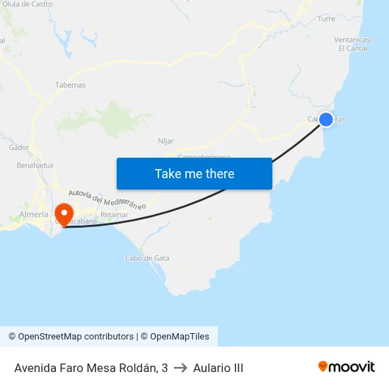 Avenida Faro Mesa Roldán, 3 to Aulario III map
