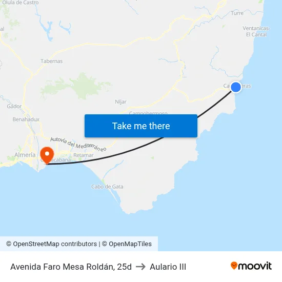 Avenida Faro Mesa Roldán, 25d to Aulario III map