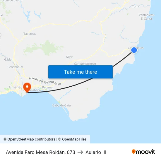 Avenida Faro Mesa Roldán, 673 to Aulario III map