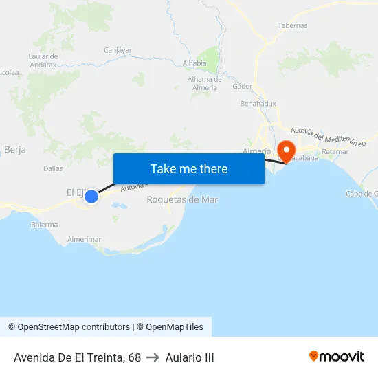 Avenida De El Treinta, 68 to Aulario III map