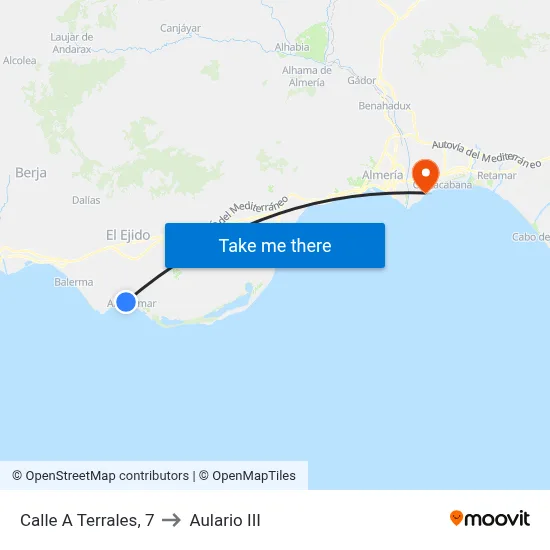 Calle A Terrales, 7 to Aulario III map