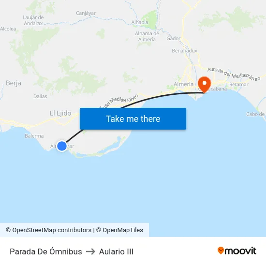 Parada De Ómnibus to Aulario III map