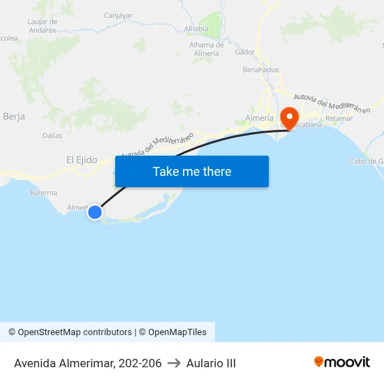 Avenida Almerimar, 202-206 to Aulario III map