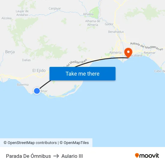 Parada De Ómnibus to Aulario III map