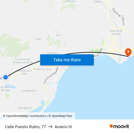Calle Puesto Rubio, 77 to Aulario III map