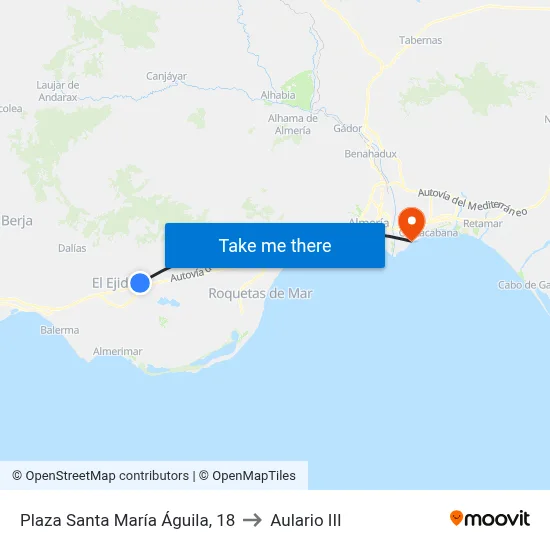 Plaza Santa María Águila, 18 to Aulario III map
