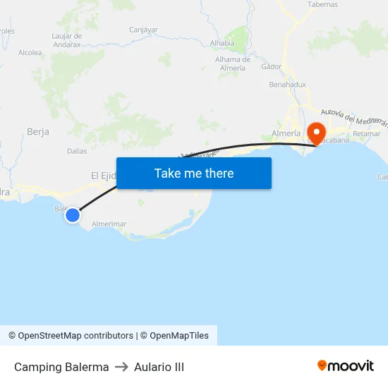 Camping Balerma to Aulario III map