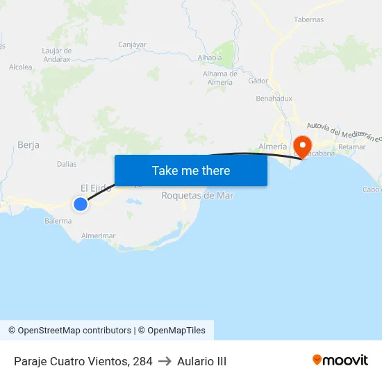 Paraje Cuatro Vientos, 284 to Aulario III map