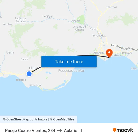 Paraje Cuatro Vientos, 284 to Aulario III map