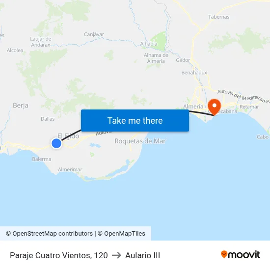 Paraje Cuatro Vientos, 120 to Aulario III map