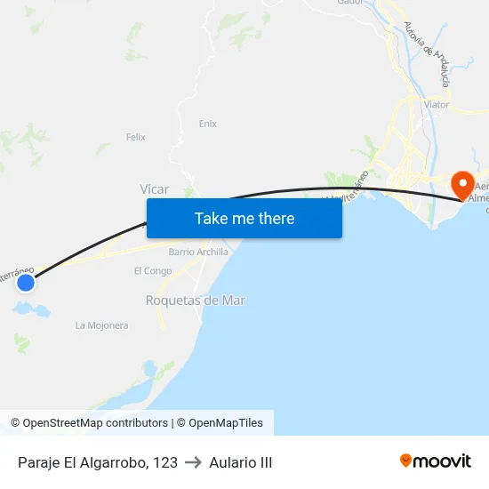 Paraje El Algarrobo, 123 to Aulario III map