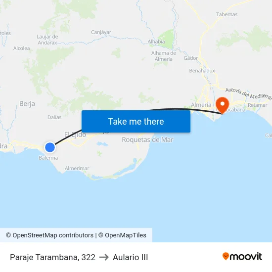 Paraje Tarambana, 322 to Aulario III map
