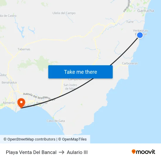 Playa Venta Del Bancal to Aulario III map
