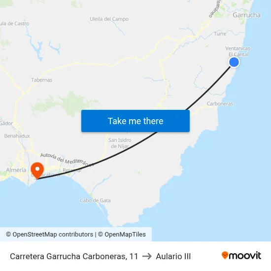 Carretera Garrucha Carboneras, 11 to Aulario III map