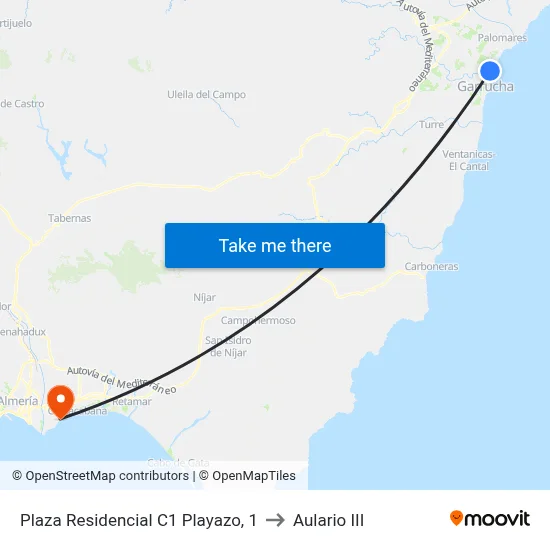 Plaza Residencial C1 Playazo, 1 to Aulario III map
