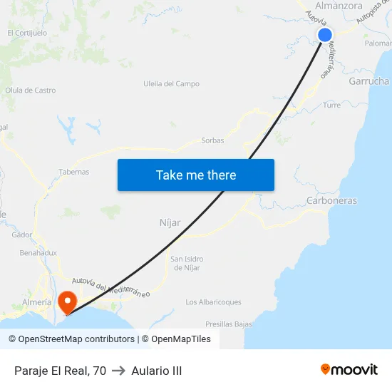 Paraje El Real, 70 to Aulario III map