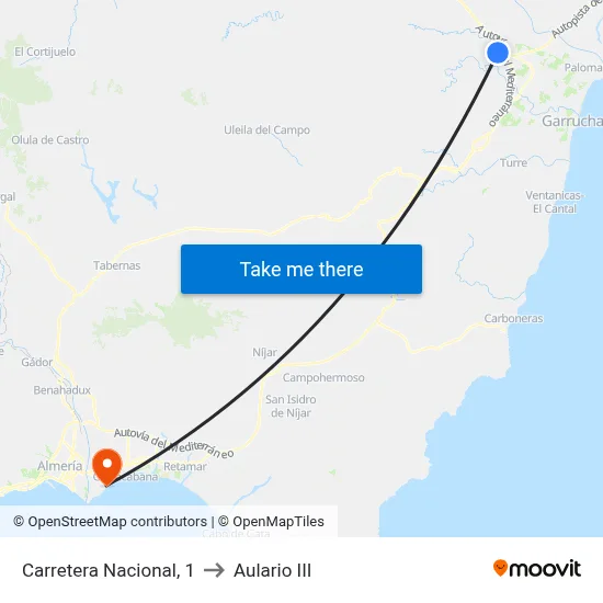 Carretera Nacional, 1 to Aulario III map