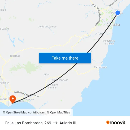 Calle Las Bombardas, 269 to Aulario III map