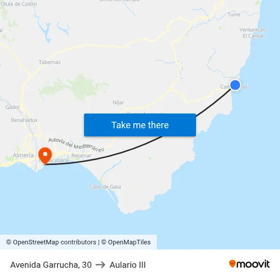 Avenida Garrucha, 30 to Aulario III map