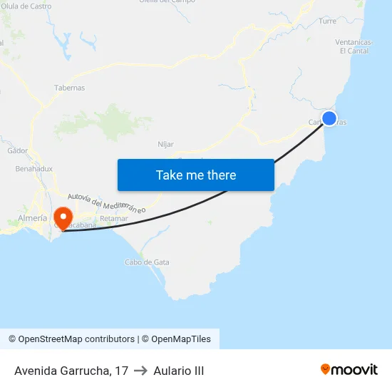 Avenida Garrucha, 17 to Aulario III map