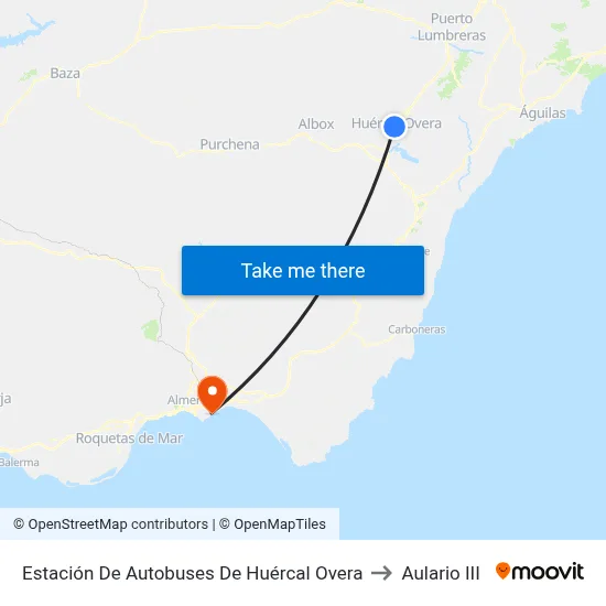 Estación De Autobuses De Huércal Overa to Aulario III map