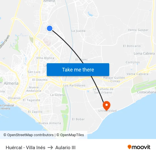 Huércal - Villa Inés to Aulario III map
