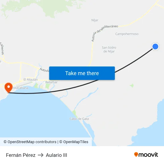 Fernán Pérez to Aulario III map