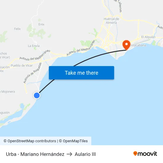 Urba - Mariano Hernández to Aulario III map