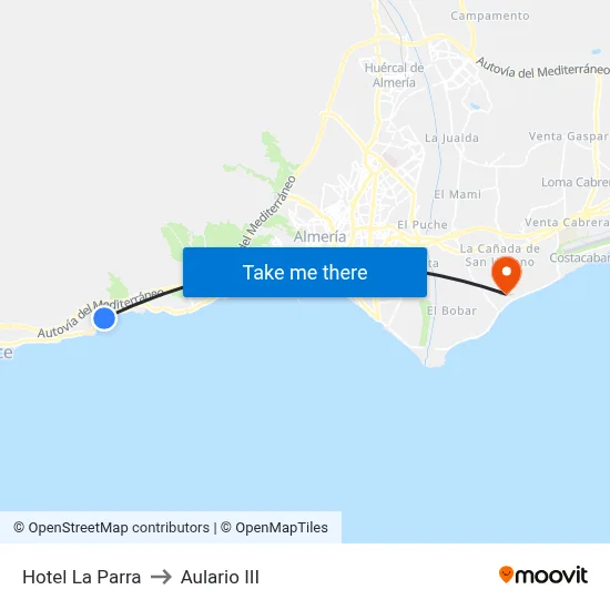 Hotel La Parra to Aulario III map