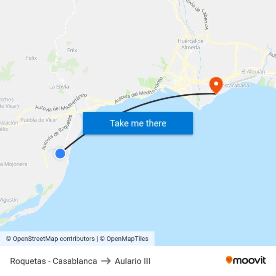 Roquetas - Casablanca to Aulario III map