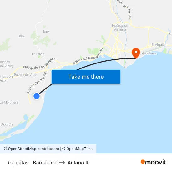 Roquetas - Barcelona to Aulario III map
