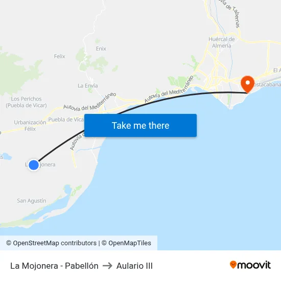 La Mojonera - Pabellón to Aulario III map