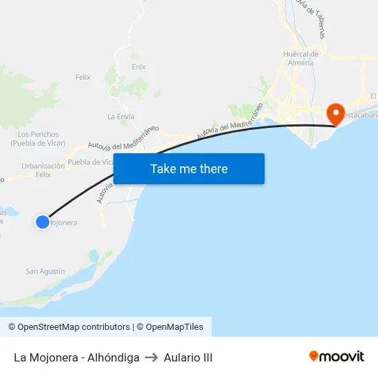 La Mojonera - Alhóndiga to Aulario III map