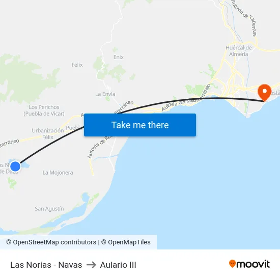 Las Norias - Navas to Aulario III map