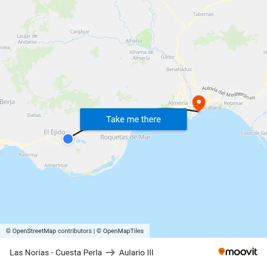 Las Norias - Cuesta Perla to Aulario III map