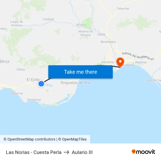 Las Norias - Cuesta Perla to Aulario III map