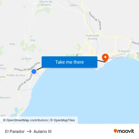 El Parador to Aulario III map