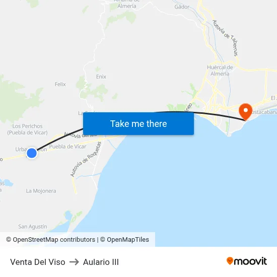 Venta Del Viso to Aulario III map