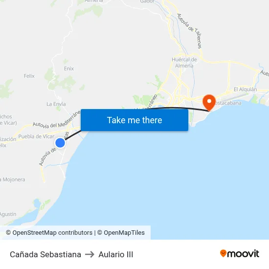 Cañada Sebastiana to Aulario III map