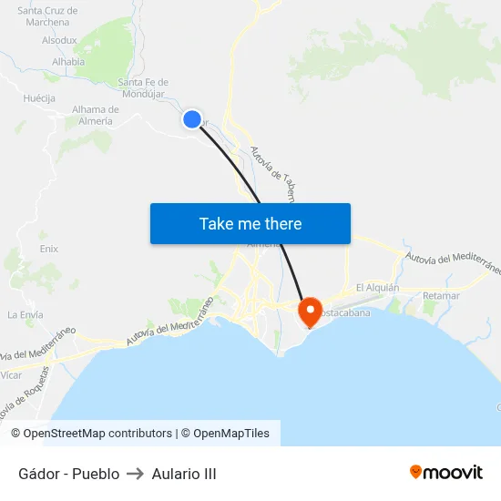 Gádor - Pueblo to Aulario III map